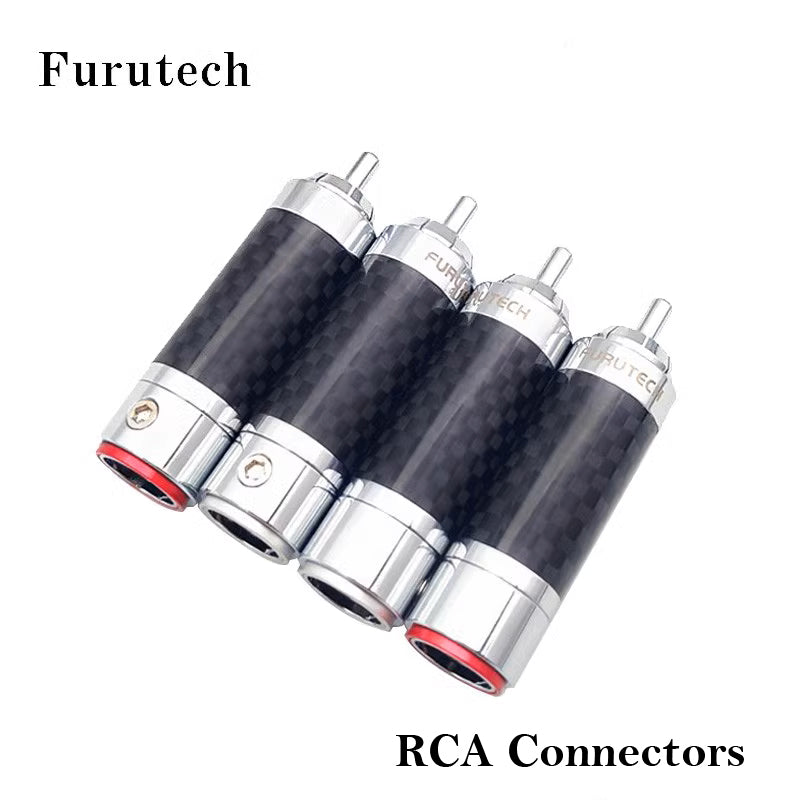 1 Pair (Red & White) of FURUTECH Flatship Solderless RCA Connectors