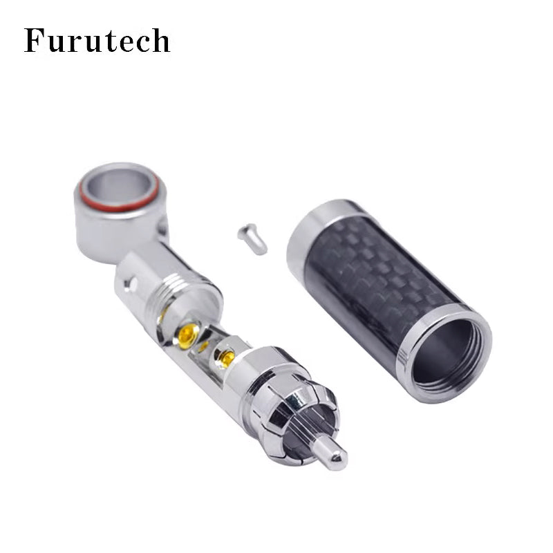 1 Pair (Red & White) of FURUTECH Flatship Solderless RCA Connectors