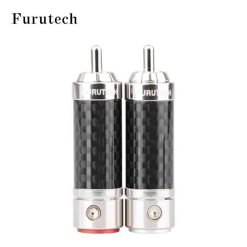 1 Pair (Red & White) of FURUTECH Flatship Solderless RCA Connectors