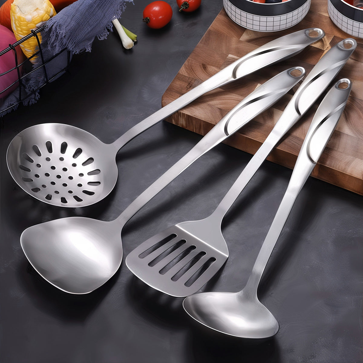 7-Piece Seamless Design Stainless Steel Kitchen Utensil Set