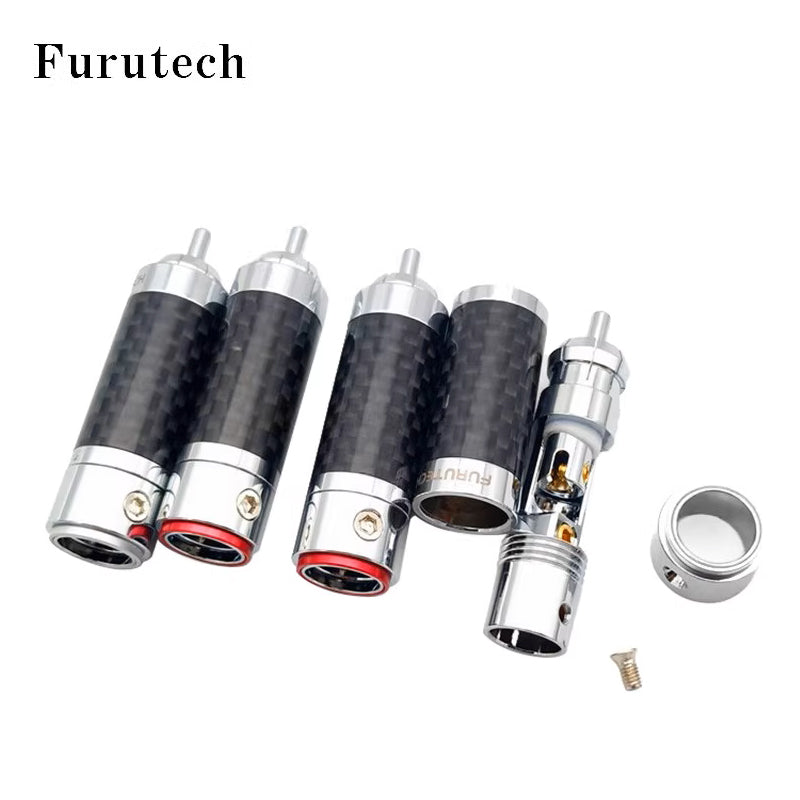 1 Pair (Red & White) of FURUTECH Flatship Solderless RCA Connectors
