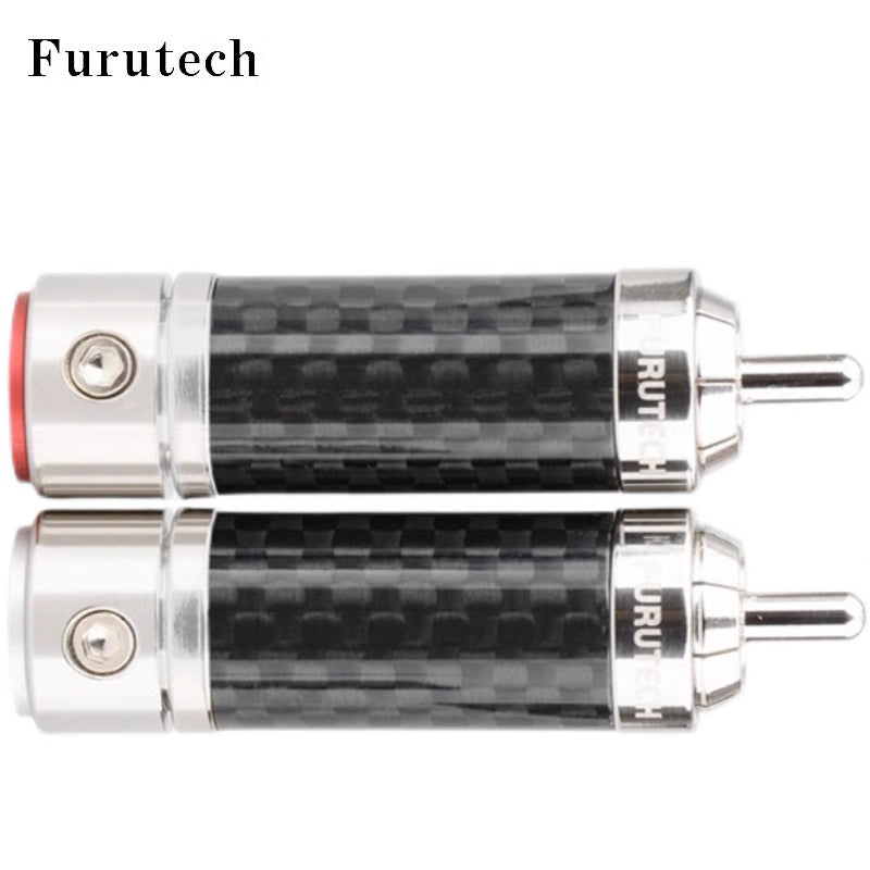 1 Pair (Red & White) of FURUTECH Flatship Solderless RCA Connectors