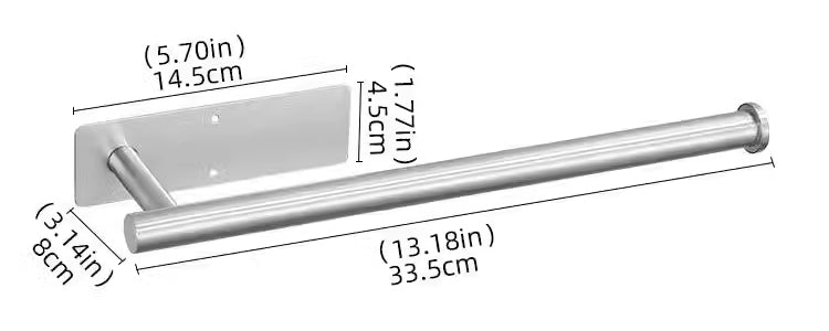 Multi-functional Kitchen Roll Holder, Self-Adhesive or Drilling Wall-Mounted Paper Towel Bar