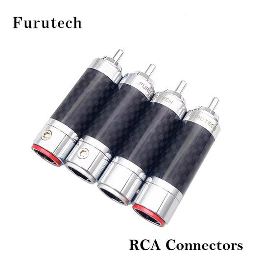 1 Pair (Red & White) of FURUTECH Flatship Solderless RCA Connectors